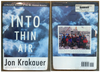 Books: ¨Into thin air¨ -Jon Krakauer-