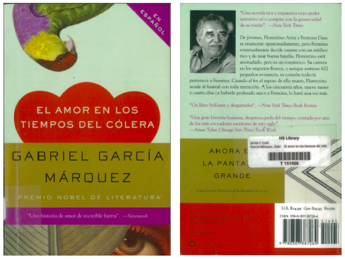 Libros: ¨El amor en los tiempos del cólera¨ -Gabriel García Márquez-