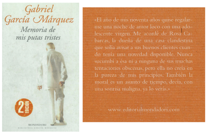 Libros: ¨Memoria de mis putas tristes¨ -Gabriel García Márquez-