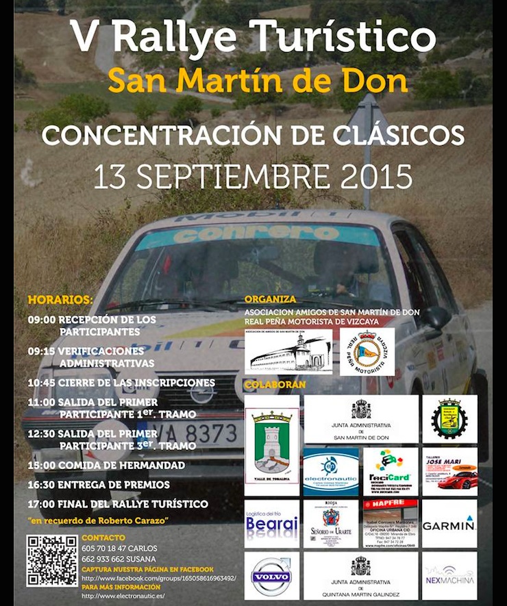 Domingo 13 de septiembre  V Rallye turístico de San Martín de Don