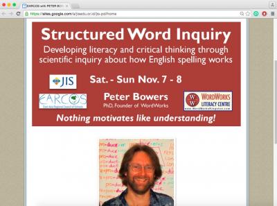 Fin de semana de taller: ¨Structured Word Inquiry¨ -Dr. Peter Bowers-