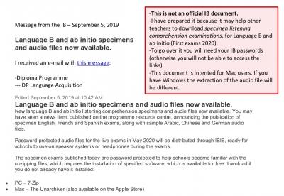 Tutorial para la descarga de exámenes de muestra y audios para Lengua B y ab initio (primeros exámenes 2020)