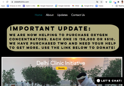 Crisis sanitaria en la India por el coronavirus - Donaciones