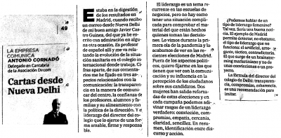 Columna publicada el pasado domingo 9 de mayo de 2021 en El diario montañés.