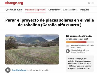 Change.org  Recogida de firmas para parar el proyecto del macro parque fotovoltaico Garoña Alfacuarta