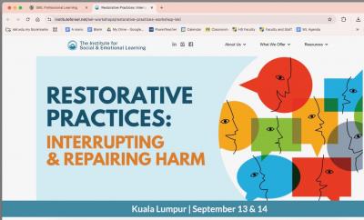 Weekend workshop (13-14 September 2025)  Restorative Practices: Interrupting and Repairing Harm, with Nick Haisman-Smith (IFSEL) y Azra Pathan (ISKL).