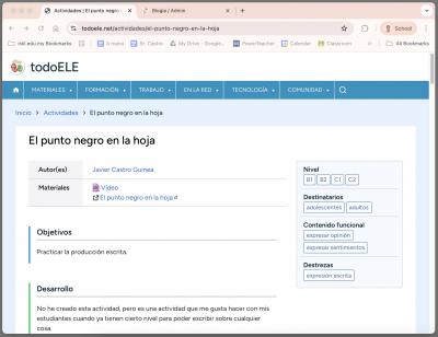 Actividad para la clase de ELE: El punto negro en la hoja.