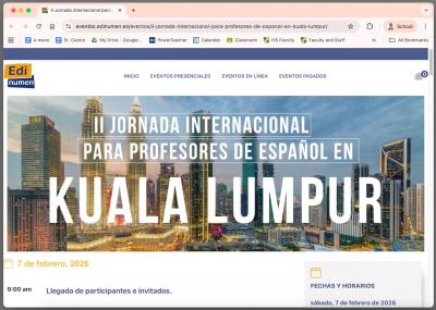 II Jornada Internacional para Profesores de Espa&ntilde;ol en Kuala Lumpur. 6 de febrero de 2026.