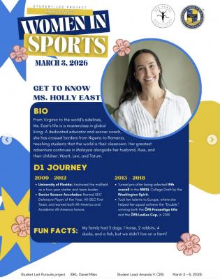 Holly East, ex futbolista profesional, visita la Escuela Internacional de Kuala Lumpur (ISKL). 3 de marzo de 2026.