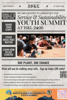 Cumbre Juvenil de Servicio y Sostenibilidad. Escuela Internacional de Kuala Lumpur, 17-18 de abril de 2026